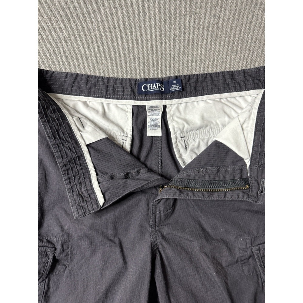 Chap's Men's Classic Gray Cargo Shorts Size 30 100% Cotton ,Outdoors, Hiking,USA - Picture 4 of 10